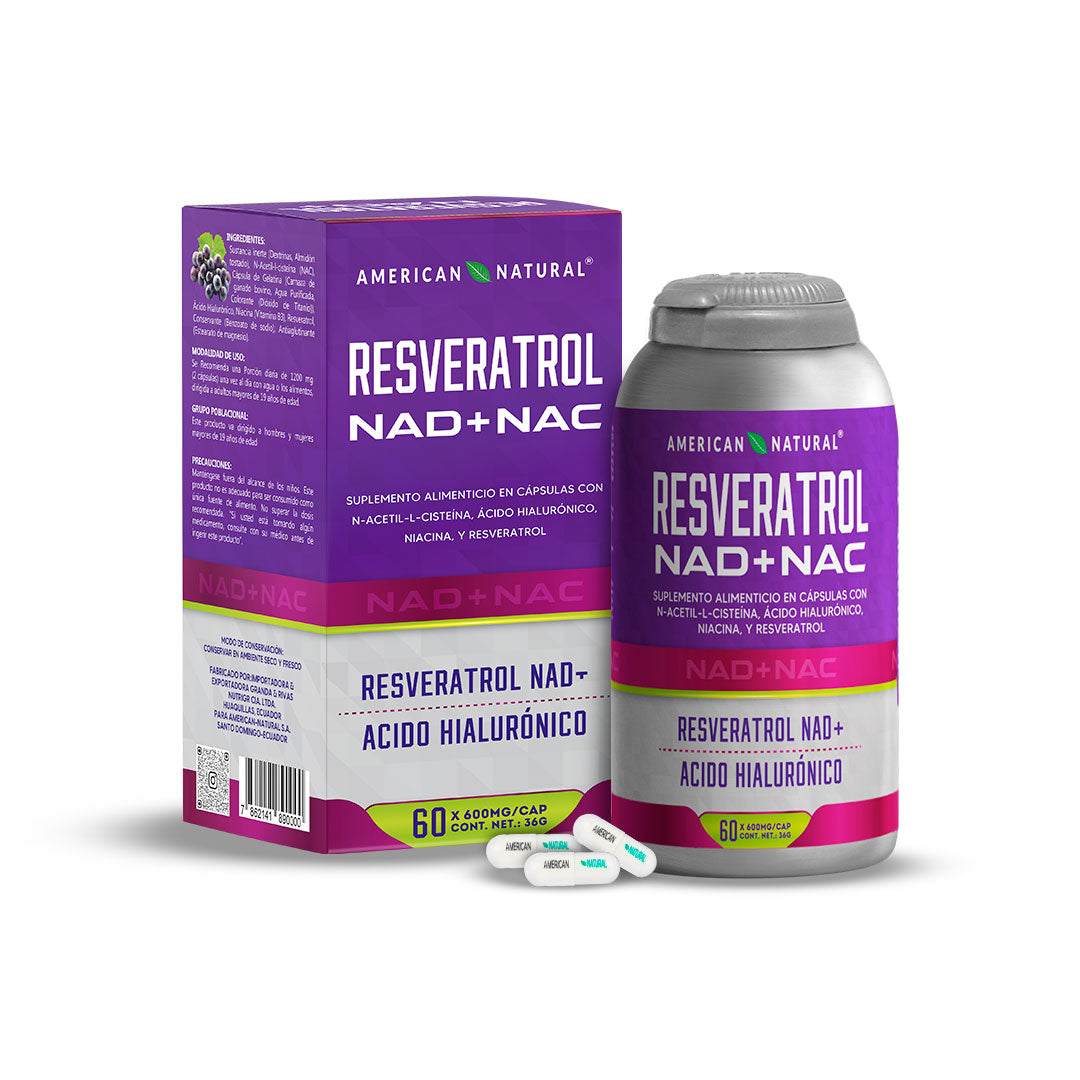 Resveratrol NAD+NAC™: Vitalidad y Bienestar en cápsulas