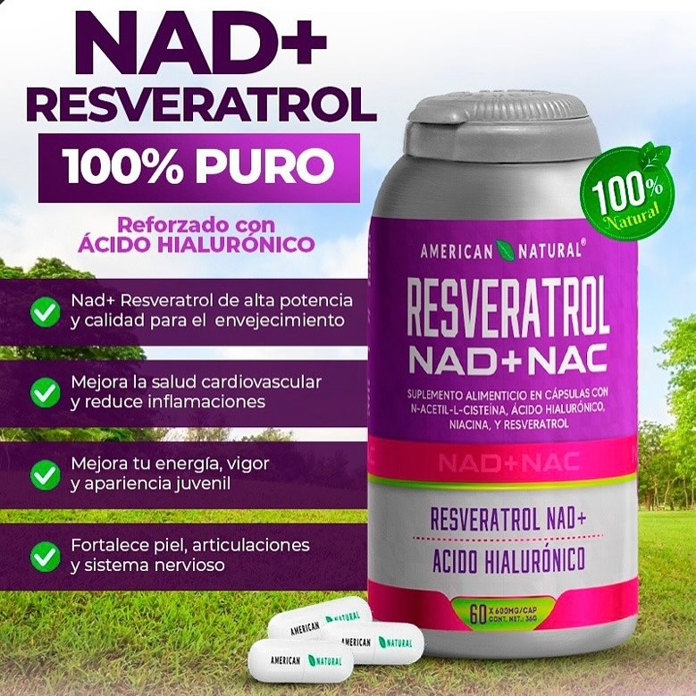 Resveratrol NAD+NAC™: Vitalidad y Bienestar en cápsulas
