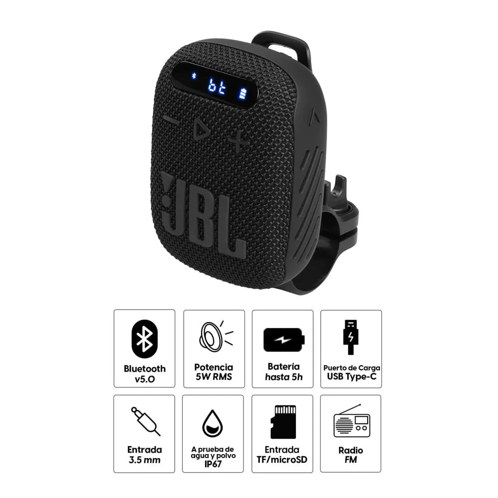 JBL Wind 3 FM™: Parlante Bluetooth para bicicletas y motos