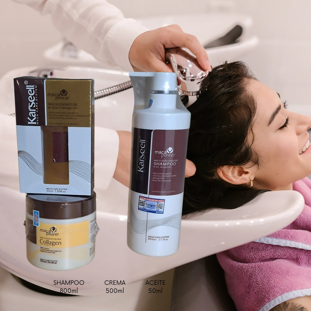 Kit Kerseell X3 (Shampoo + crema maca con colágeno + aceite)