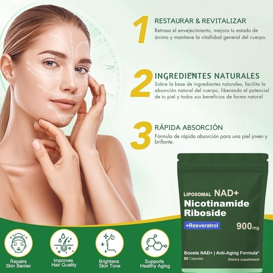 NAD +Resveratrol 900mg- Fómula anti edad™