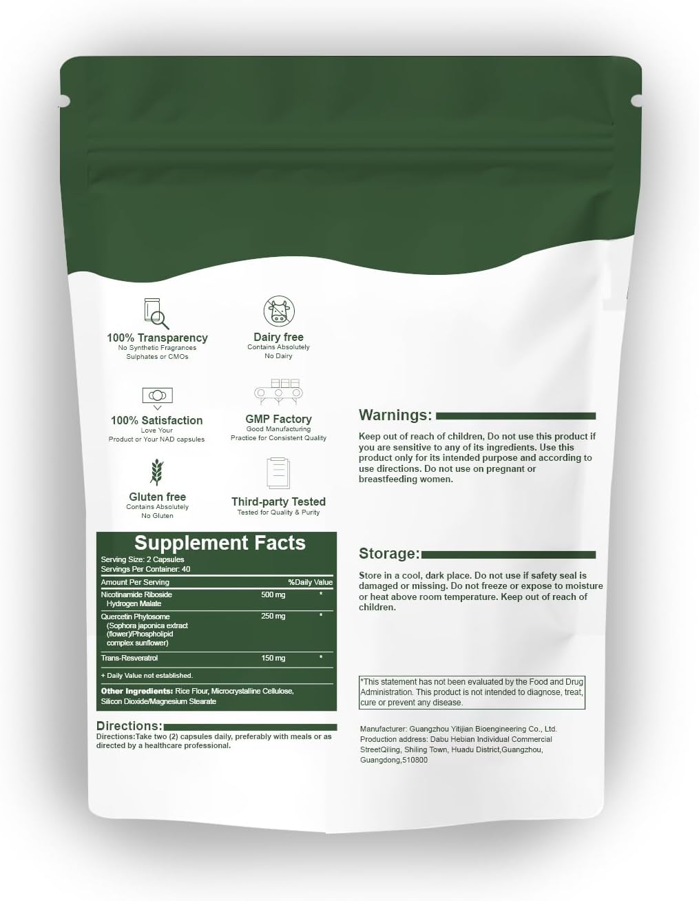 NAD +Resveratrol 900mg- Fómula anti edad™