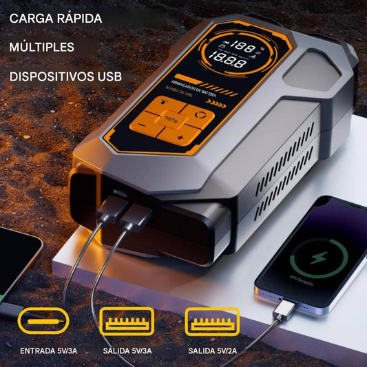 Jump Starter 4 en 1 - Arrancador de batería e Inflador (Modelo Q18B)