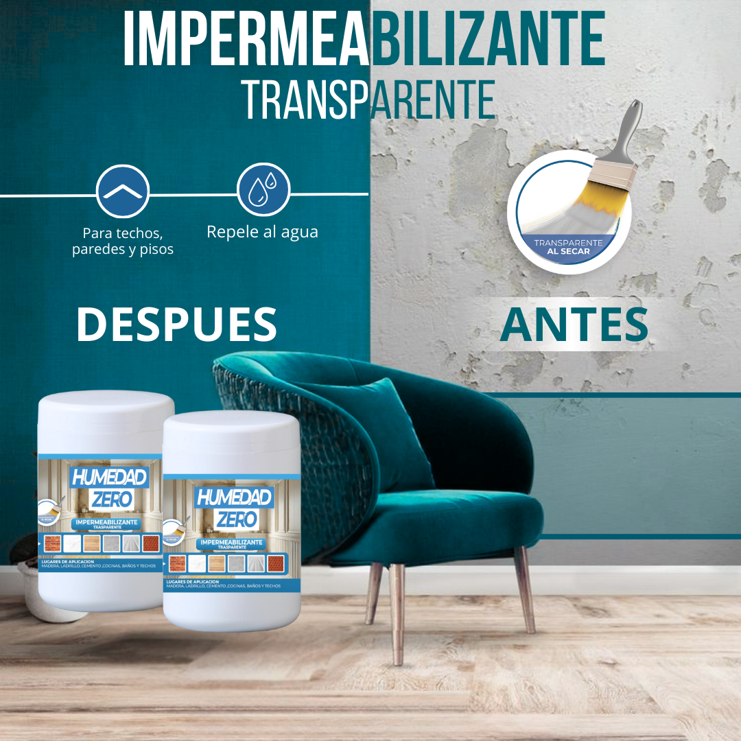 2×1 Impermeabilizante Humedad Zero™. Protege tu hogar, elimina la humedad