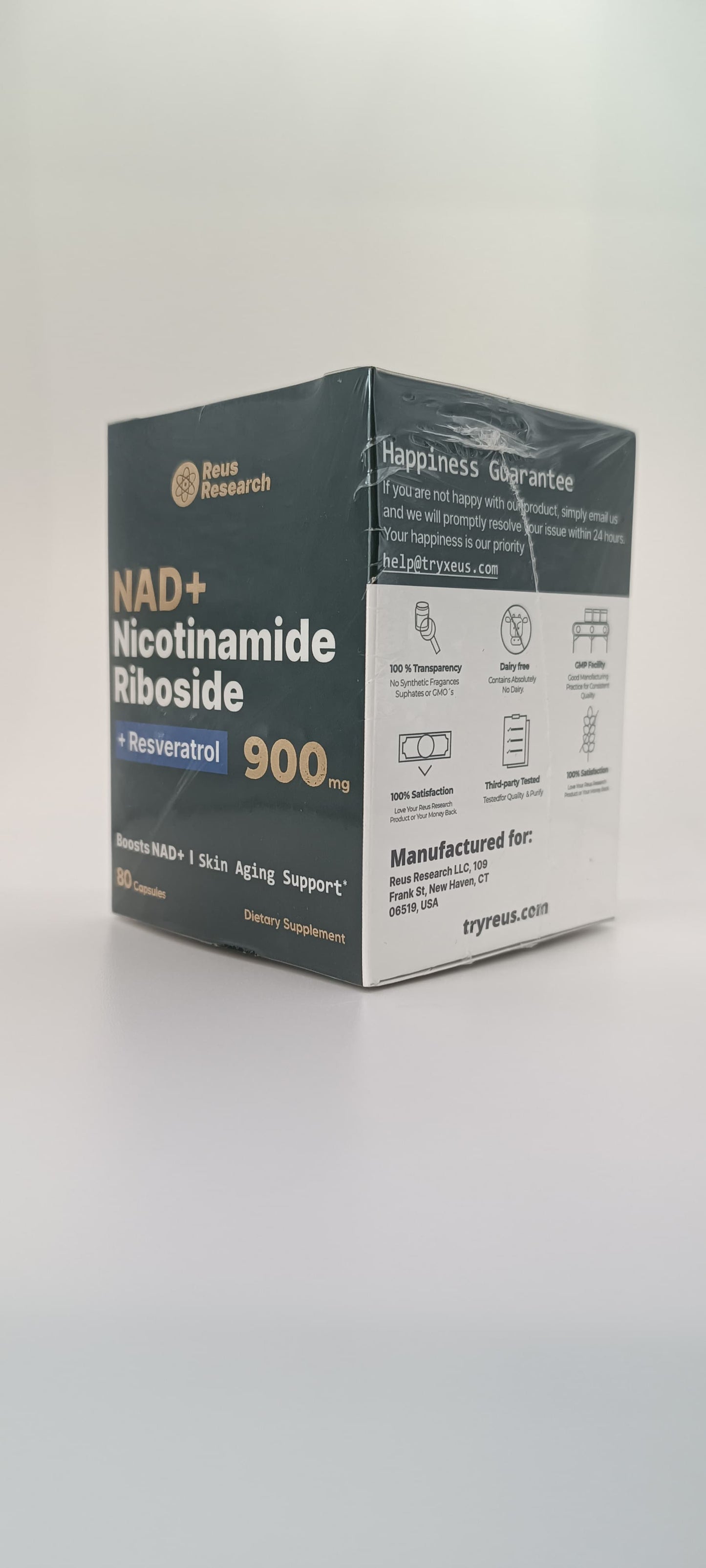 NAD+Nicotinamide Riboside+Resveratrol™ 900 mg, 80 cápsulas: "Energía renovada, vida activa."