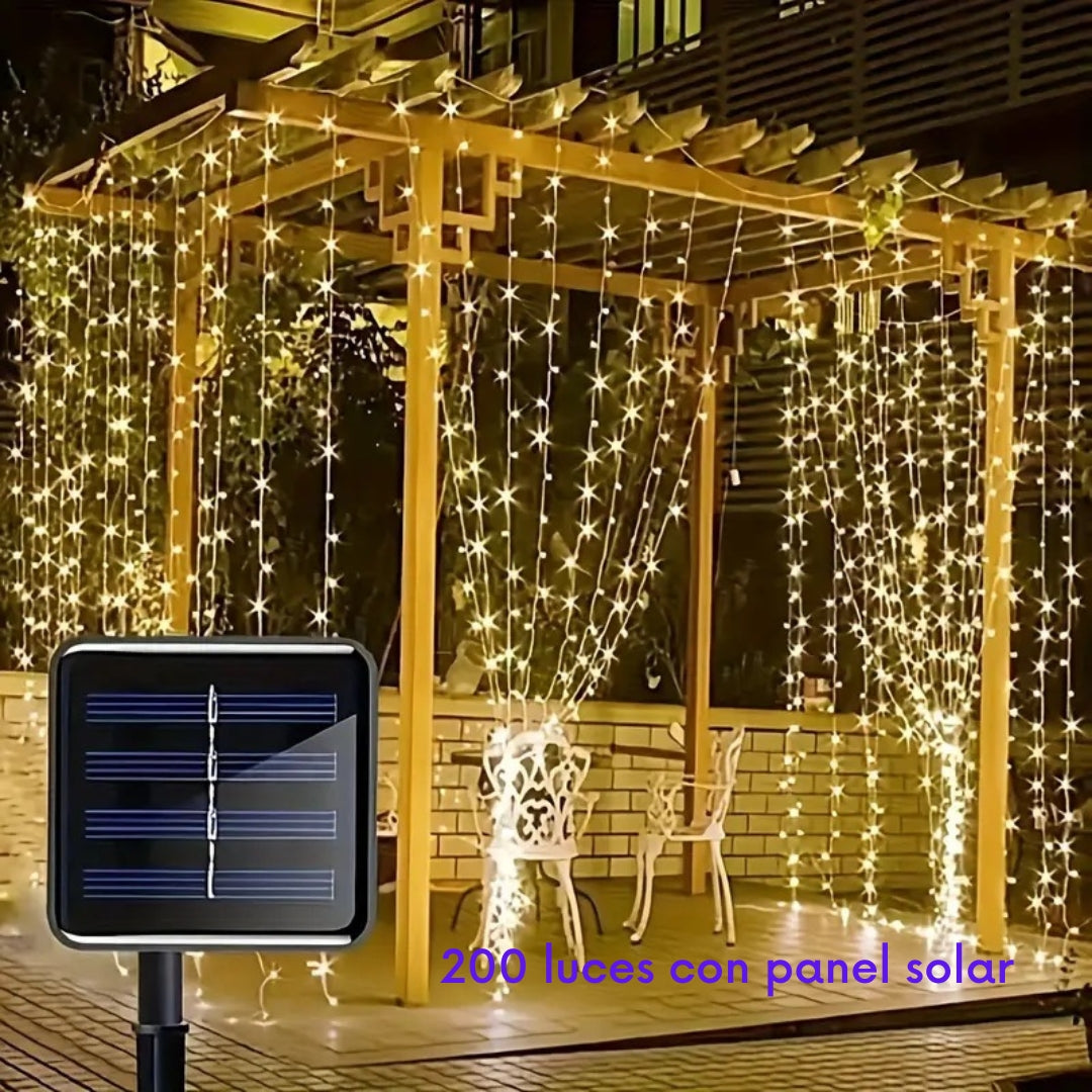 Paquete de 200 Luces navideñas con panel solar ™