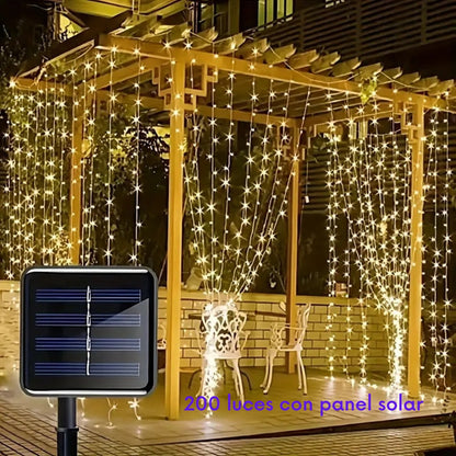 Paquete de 200 Luces navideñas con panel solar ™