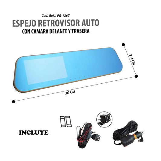 Espejo Retrovisor de Auto con Cámara