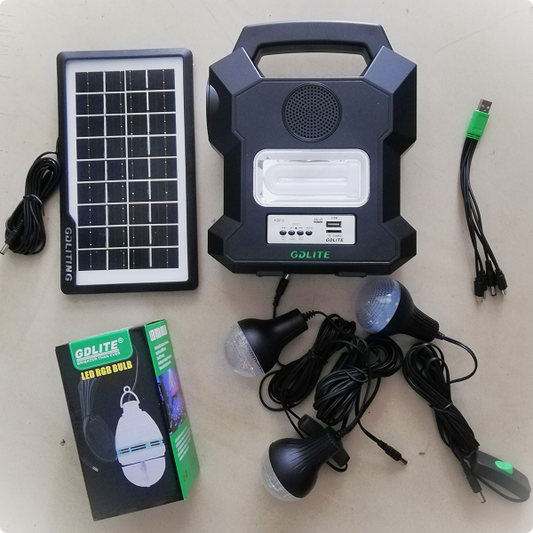 LAMPARA SOLAR LED KIT PORTATIL CAMPING