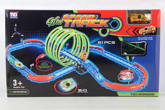 JUGUETE PISTA GLOW SPEED TRACK 61PCS