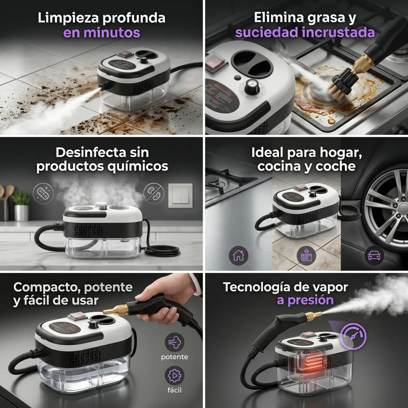 Beneficios clave VaporCleaner™. Limpiador a Vapor Multiuso de Alta Presión