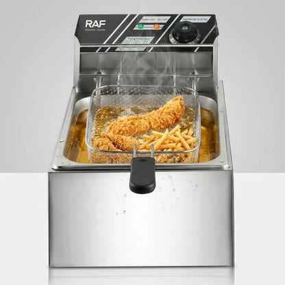 RAF™. Freidora Eléctrica de Acero Inoxidable 6Lt