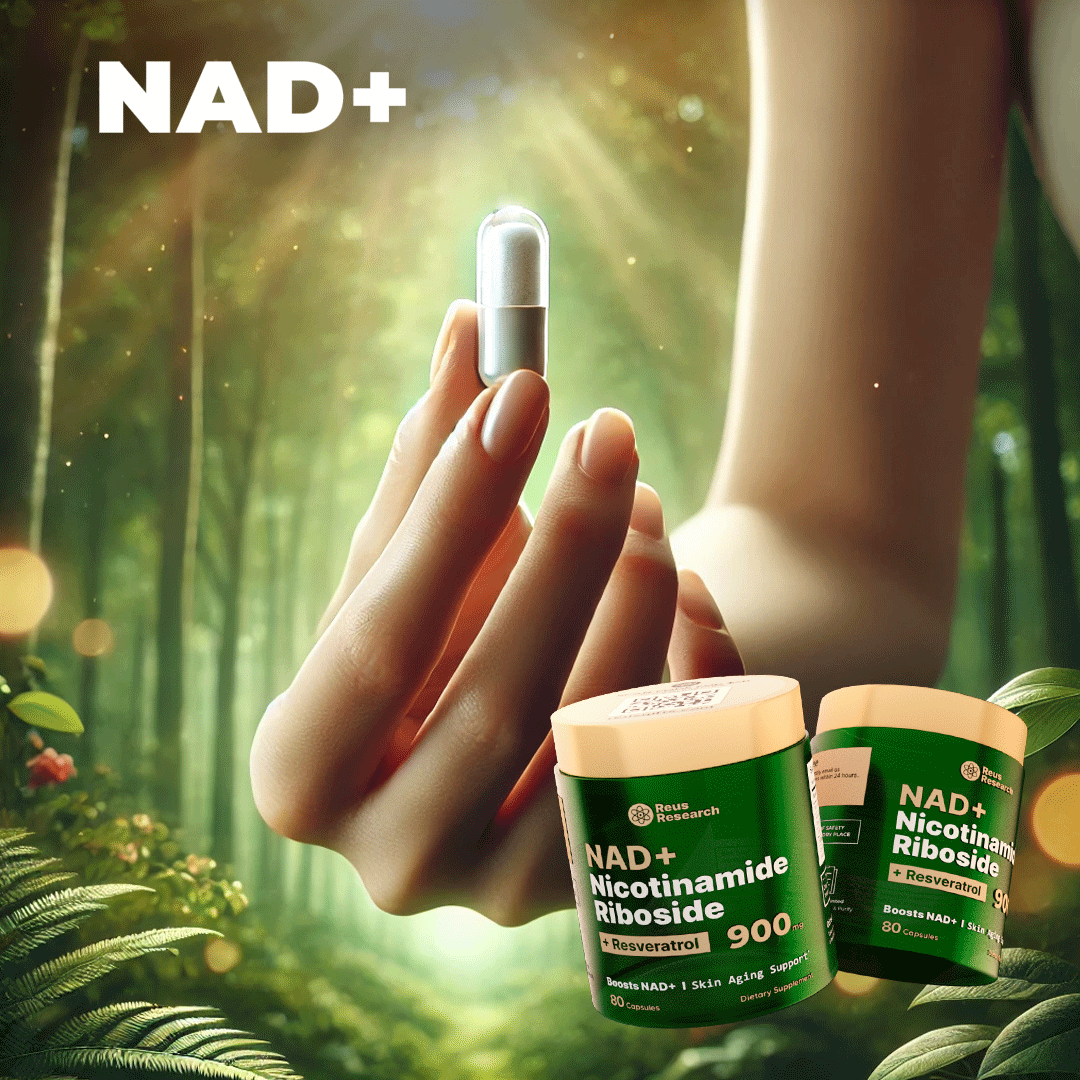 NAD+Nicotinamide Riboside+Resveratrol™ 900 mg, 80 cápsulas: "Energía renovada, vida activa."