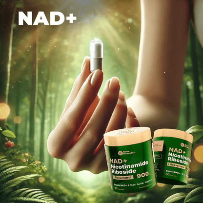 NAD+Nicotinamide Riboside+Resveratrol™ 900 mg, 80 cápsulas: "Energía renovada, vida activa."