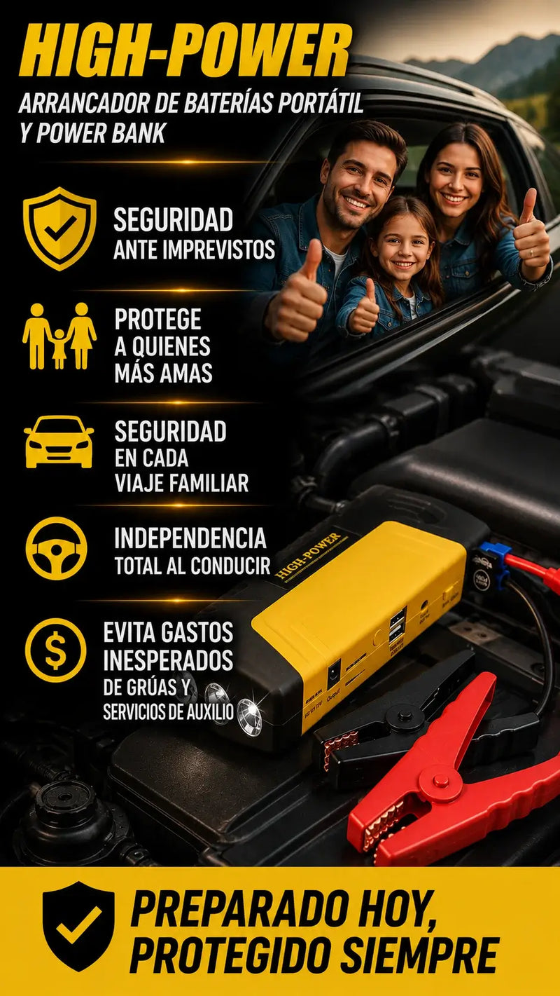 Beneficios clave HIGH POWER™.  Arrancador y Powerbank