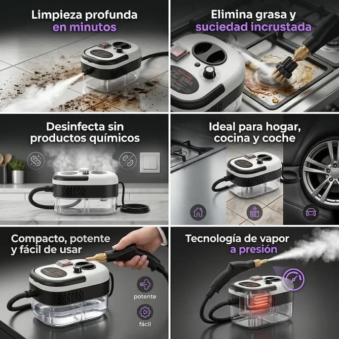 Beneficios clave VaporCleaner™. Limpiador a Vapor Multiuso de Alta Presión