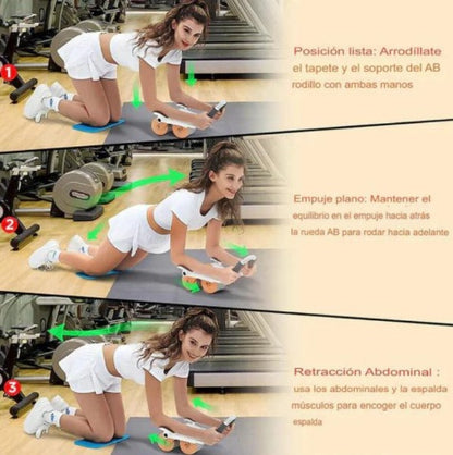 Rodillo de Entrenamiento Abdominal de 4 Apoya Brazos con Rebote Automático™
